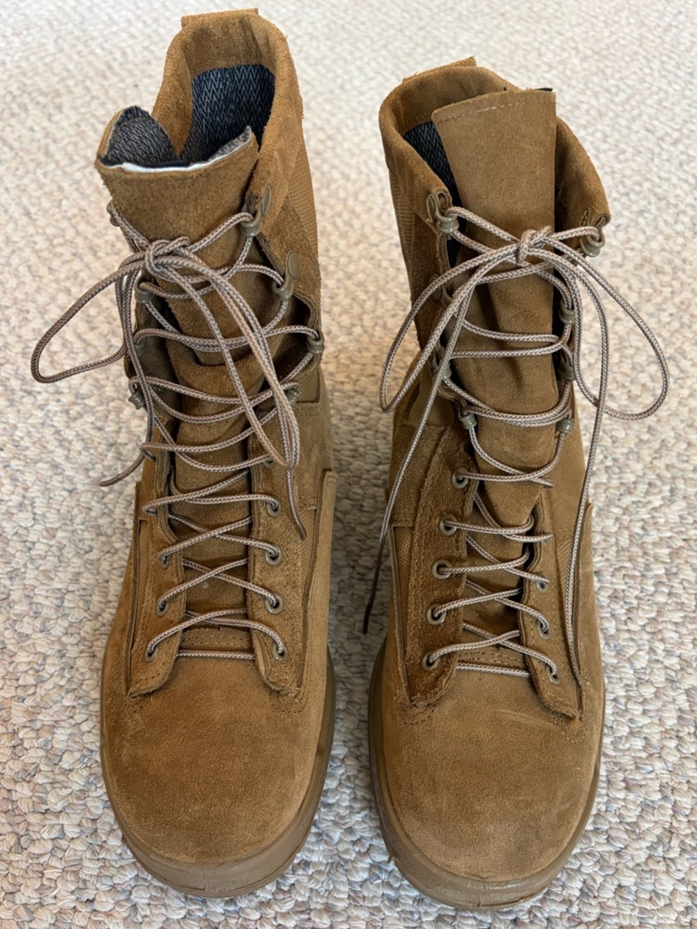 McRae Men's Tactical Combat Military Suede Lace-Up Boots in Brown. Size 11R